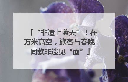 “非遗上蓝天”！在万米高空，旅客与春晚同款非遗见“面”